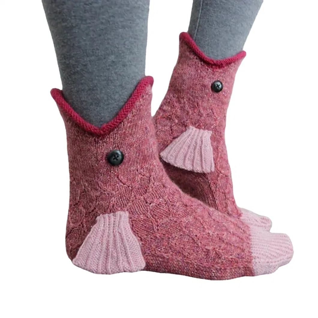 Knit Crocodile Socks Christmas Knitted Crocodile Socks Knitted Creative Medium Tube Animal Socks