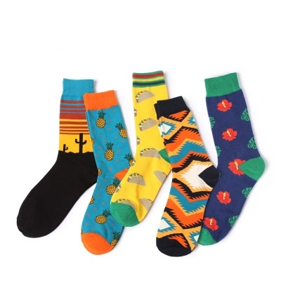 Chaussettes fantaisie en coton confortable avec logo personnalisé pour homme et femme